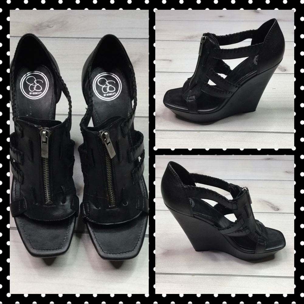 Jessica Simpson 8.5 Black Platform Wedge Heels